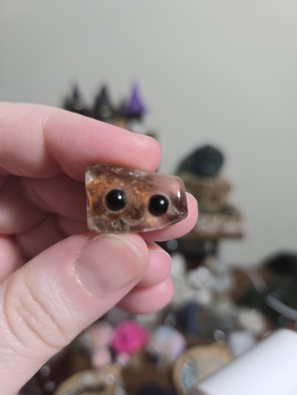 Mini Orange Garden Quartz (Lodolite) W/ Rutile Crystal Hedgie Buddy